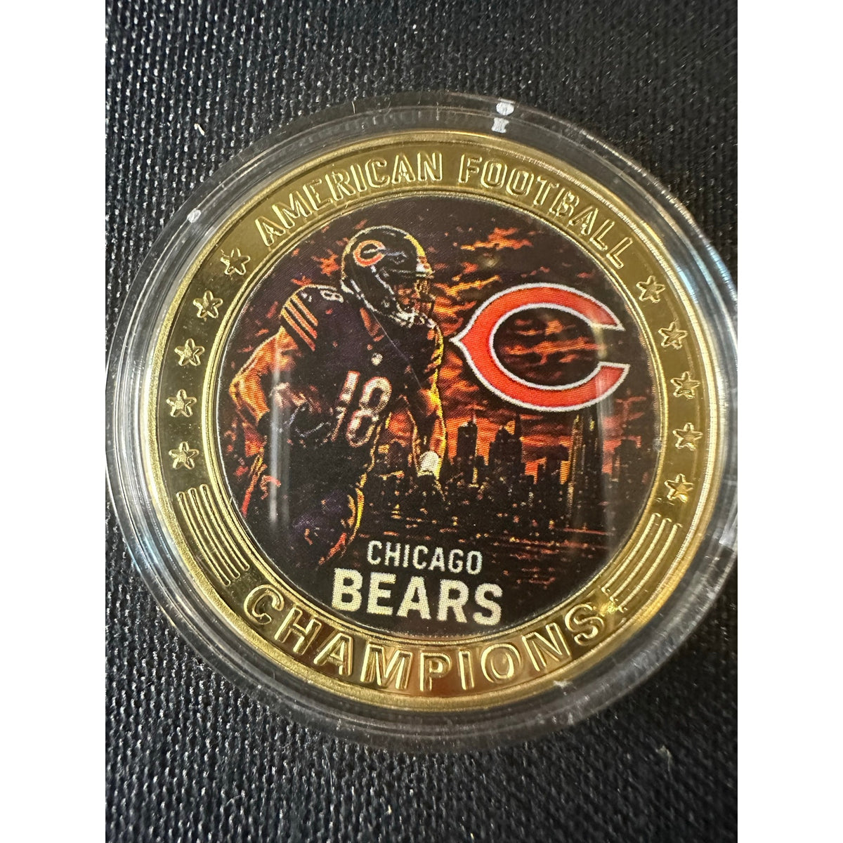 Chicago Bears NFL Collectible Coin Football Helmet Sports Fan Gift