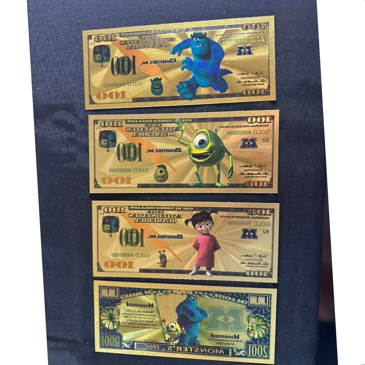A Bug’s Life 5 Piece Gold Foil Novelty Note Set Flik Atta Heimlich Dot Hopper