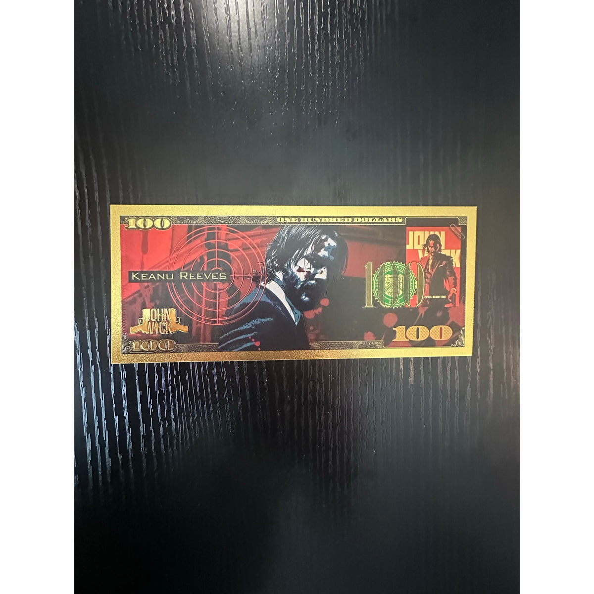 John Wick Keanu Reeves Gold Foil Novelty Note Action Movie Collectible