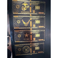 US Military 4 Piece Black and Gold Foil Novelty Note Set Army Navy Marines USAF