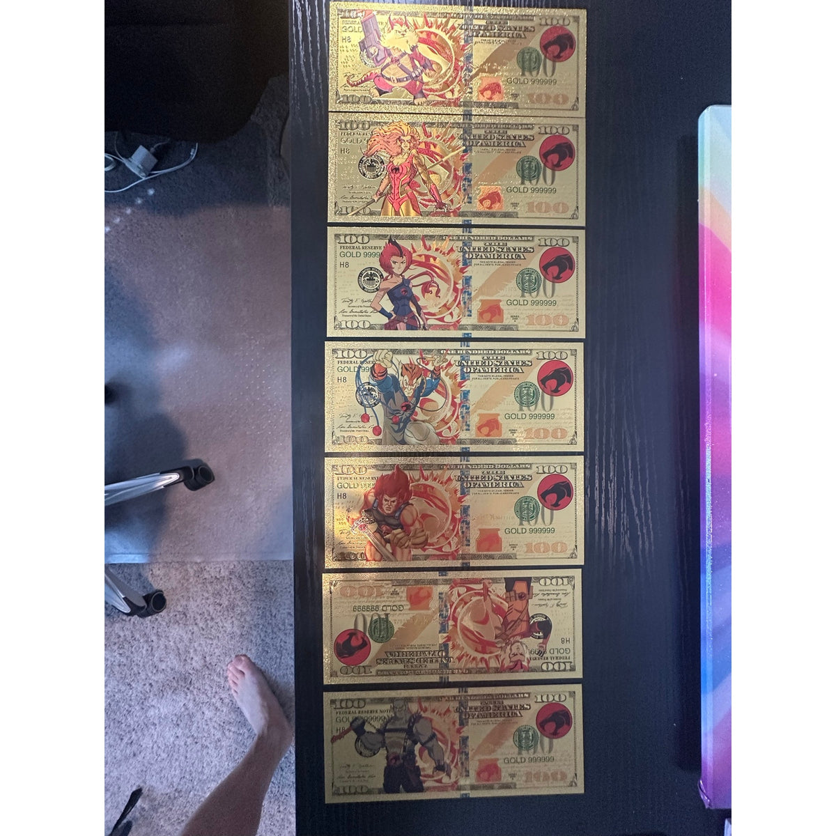 ThunderCats 7 Piece Gold Foil Novelty Note Set Lion O Cheetara Panthro Snarf