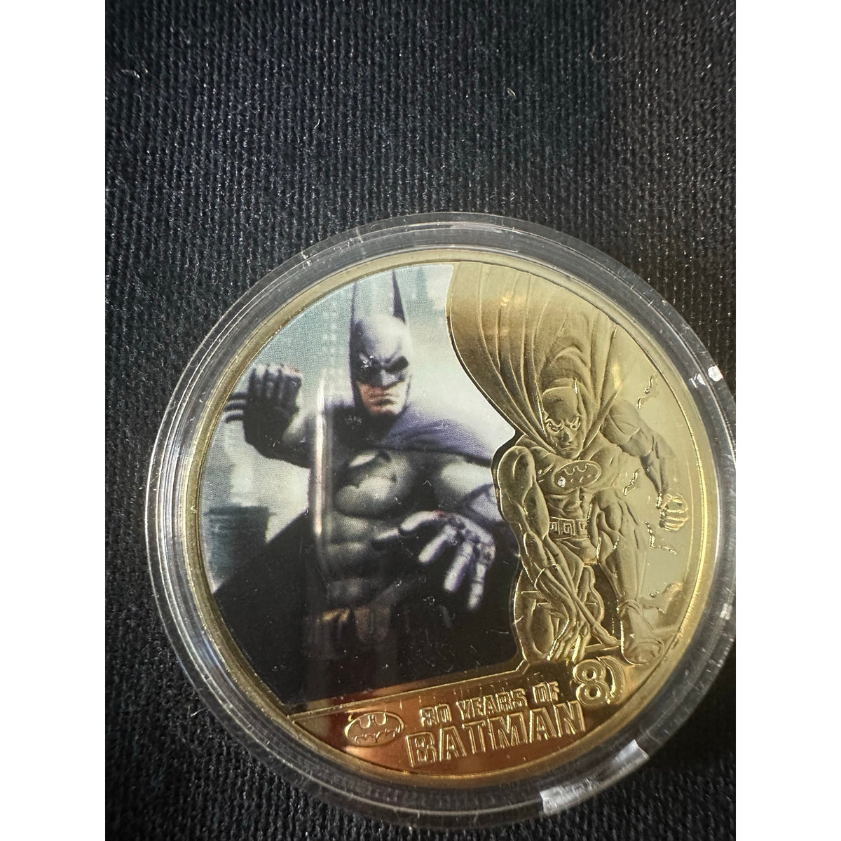 Batman 80 Years Gold Tone Colorized Collectible Coin Dark Knight DC Comics
