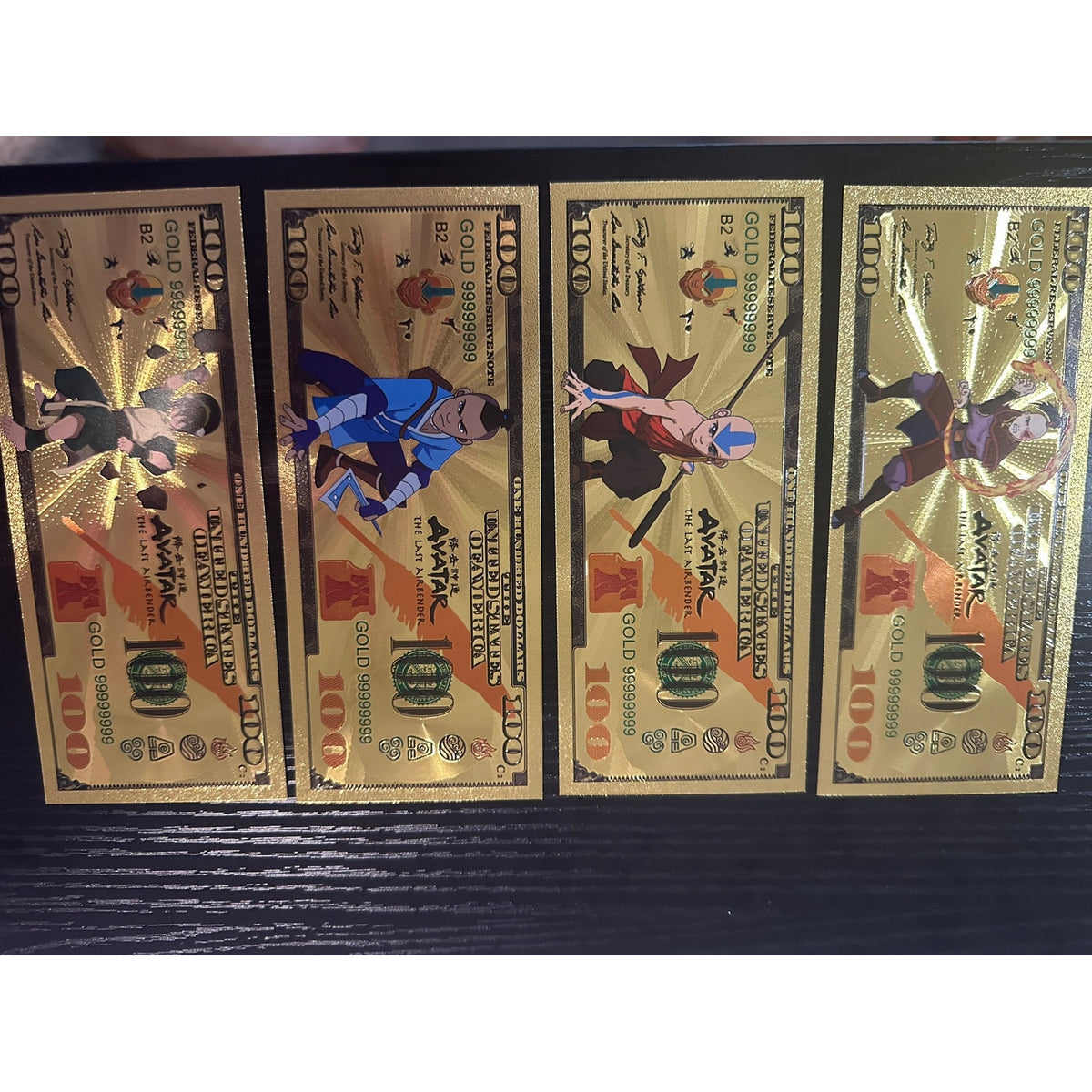 Avatar The Last Airbender Gold Foil Novelty Notes 4 Piece Set