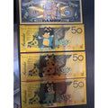 Bluey 4 Piece Foil Novelty Note Set Bingo Bandit Family Collectibles