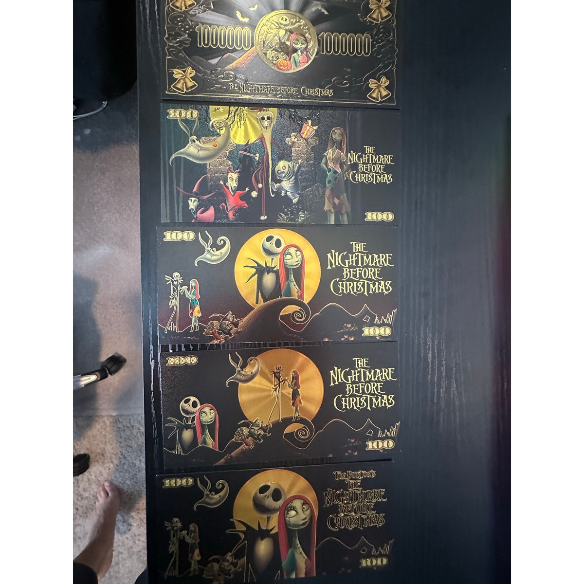 Nightmare Before Christmas 5 Piece Foil Note Set Jack Skellington Sally Zero