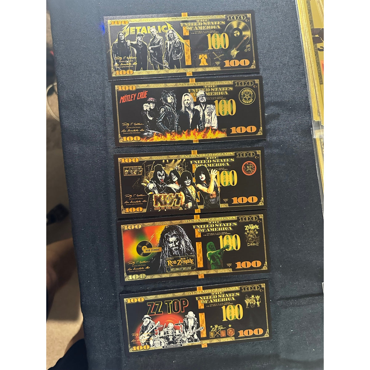 Classic Rock & Metal 5 Piece Novelty Note Set Metallica Mötley Crüe KISS Zombie