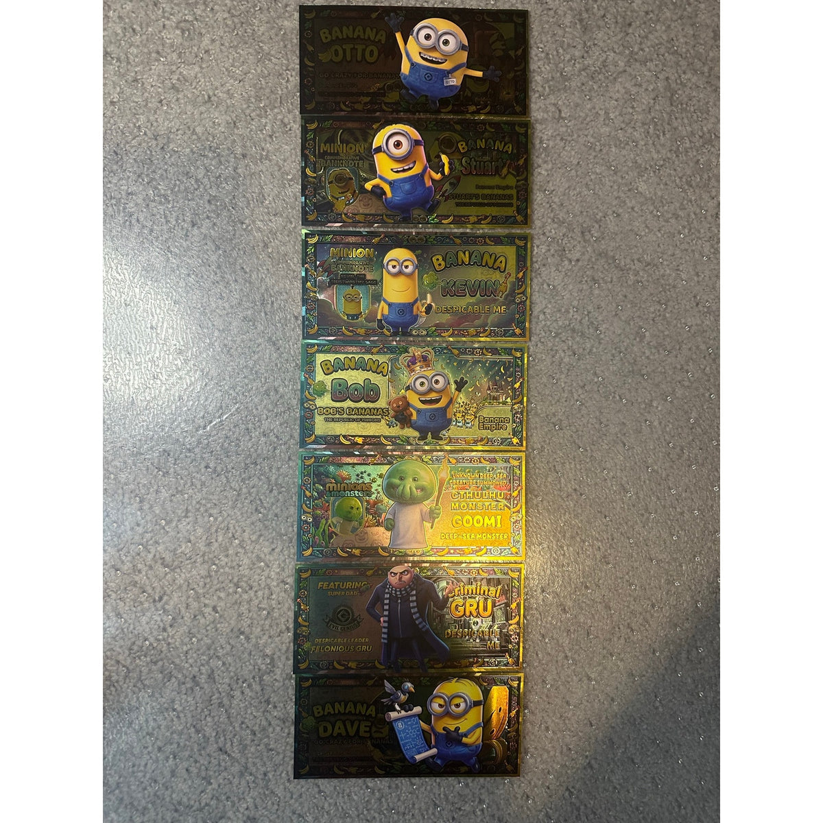 Minions Despicable Me 7 Piece Foil Novelty Note Set Gru Bob Kevin Stuart