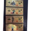 Minecraft Gold Foil Novelty Banknotes 9 Piece Character Collectible Set