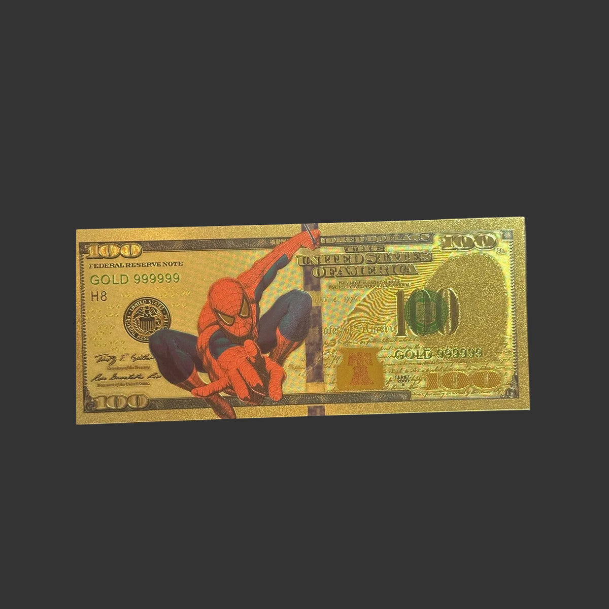 Spider-Man Gold Foil $100 Novelty Collectible Note